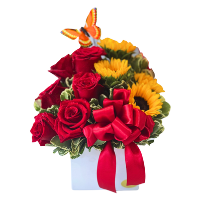 Canasta rosas y girasoles-023